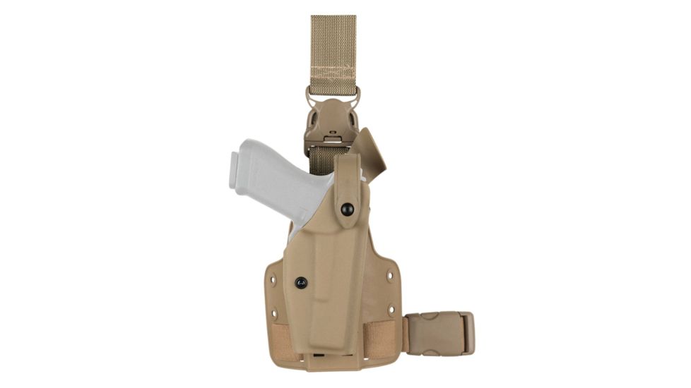 Safariland SLS Tactical Holster w/ Quick Release Leg Harness, Right Hand, STX FDE Brown Leg Shroud Single Strap 6005-293-551-SP10