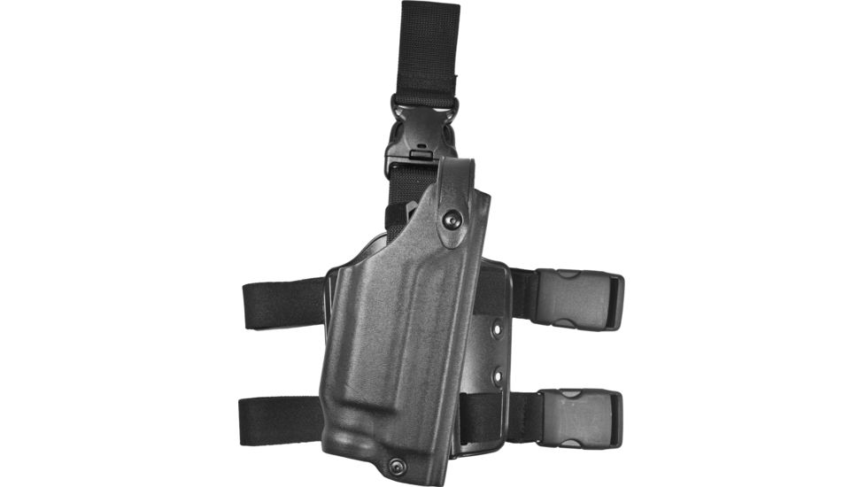 Safariland SLS Tactical Holster w/ Quick Release Leg Harness, Right Hand, STX Tactical Black Leg Shroud Single Strap 6005-74-121-SP10
