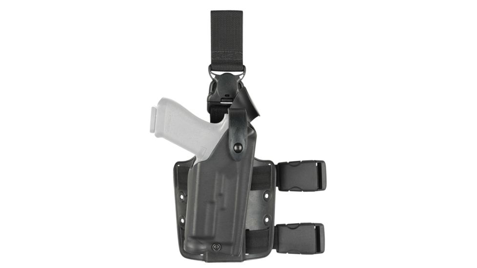 Safariland 6005 SLS QR Thigh Holster, TAC Black, Right Hand - Hood Guard, Sentry, 2 1/4in. UBL - Beretta 92 FC