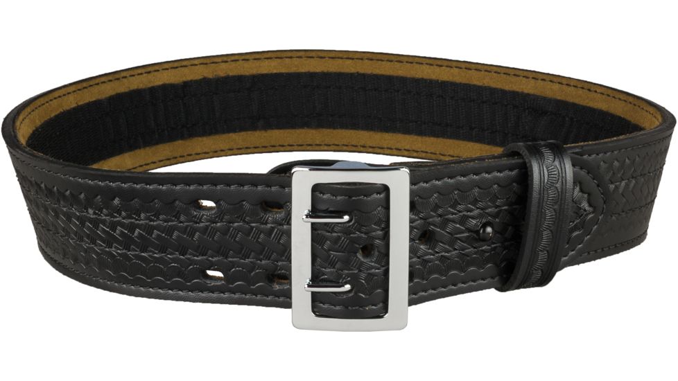 Safariland Suede Lined Contour Belt w/ Buckle, 2.25in. with Velcro, Basket Black, Size - 28 in. 872V-28-8