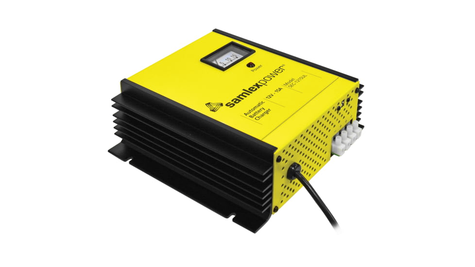 Samlex America 15A Battery Charger - 12V - 3-Bank - 3-Stage w/Dip Switch &amp; Lugs 67187