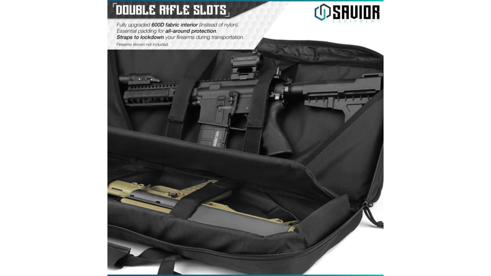 Savior Equipment American Classic Shorty Double Rifle Case, 32in, Black, RB-3212DG-V1-BK