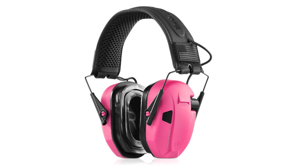 Savior Equipment Apollo Electronic Earmuffs Hearing Protection, Prison Pink, EM-APOLLO-PI