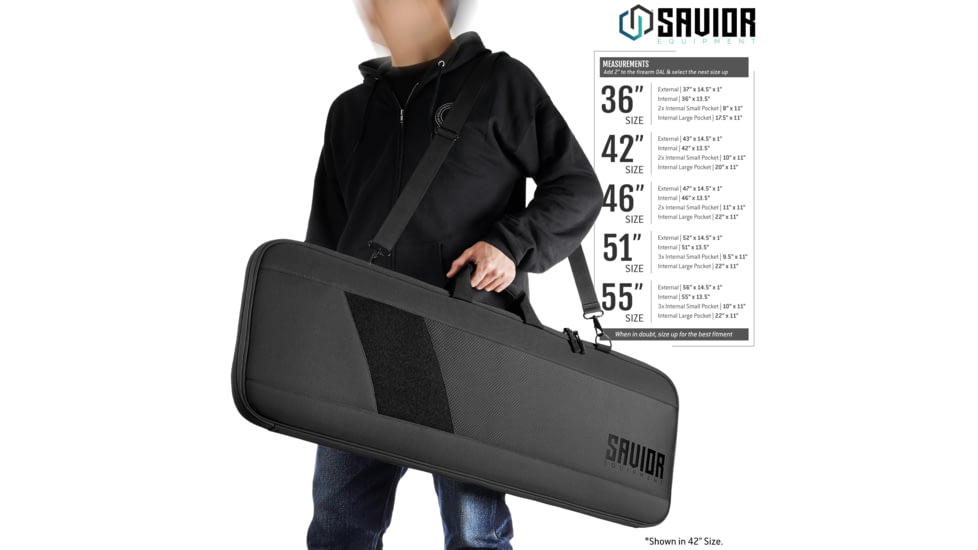 Savior Equipment Specialist 46in Single Rifle Case, Black, 46 x 14.5 x 1, RB-SG46-WS-BK