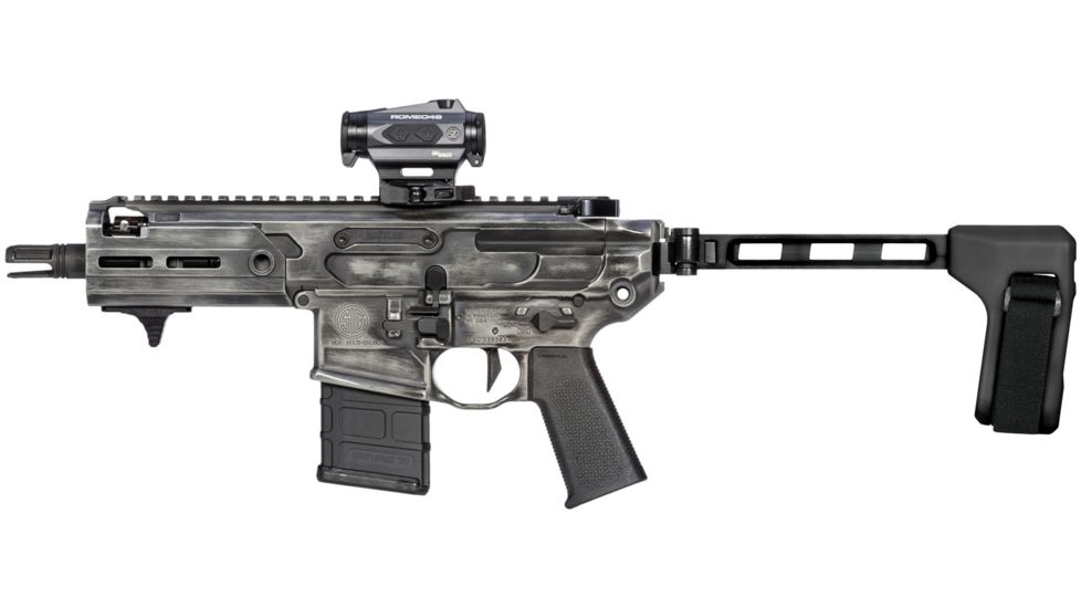 SB Tactical FS1913 Pistol Stabilizing Brace - Sig MPX, MCX, Rattler &amp; Rock River LAR-PDS Compatible, Includes Folding Hinge, Aluminum Strut, Black, FS1913A-01-SB