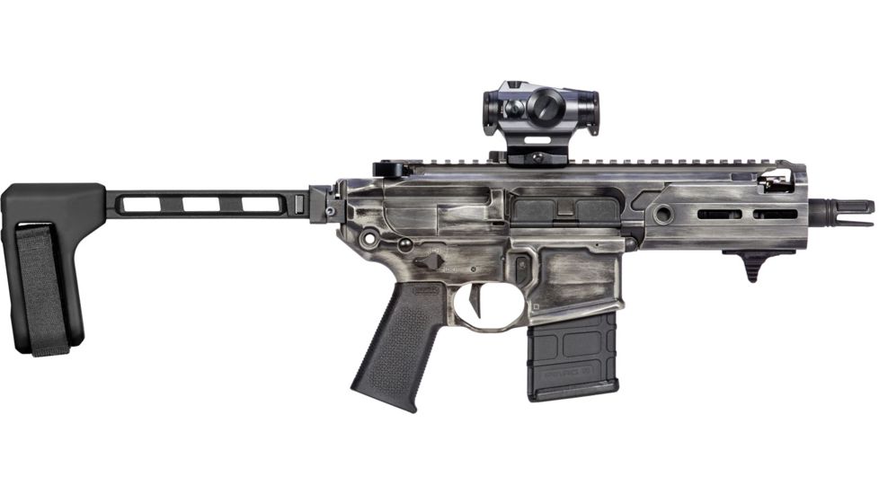 SB Tactical FS1913 Pistol Stabilizing Brace - Sig MPX, MCX, Rattler &amp; Rock River LAR-PDS Compatible, Includes Folding Hinge, Aluminum Strut, Black, FS1913A-01-SB