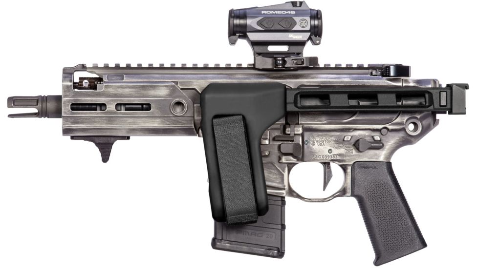 SB Tactical FS1913 Pistol Stabilizing Brace - Sig MPX, MCX, Rattler &amp; Rock River LAR-PDS Compatible, Includes Folding Hinge, Aluminum Strut, Black, FS1913A-01-SB