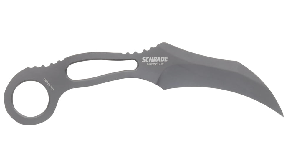 Schrade Boneyard Fixed Blade Knife, AUS-8 Steel, Stainless Steel Handle, CLR, CLR, 1182503