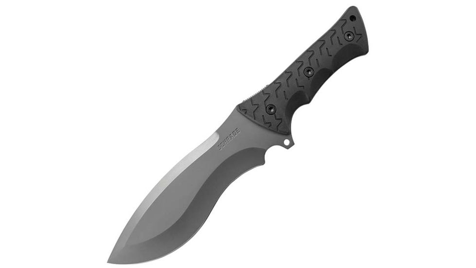 Schrade SCHF28 Fixed Blade Knife,7.94in,Black TPE Handle,Drop Point Re-Curve Plain w/Sheath SCHF28