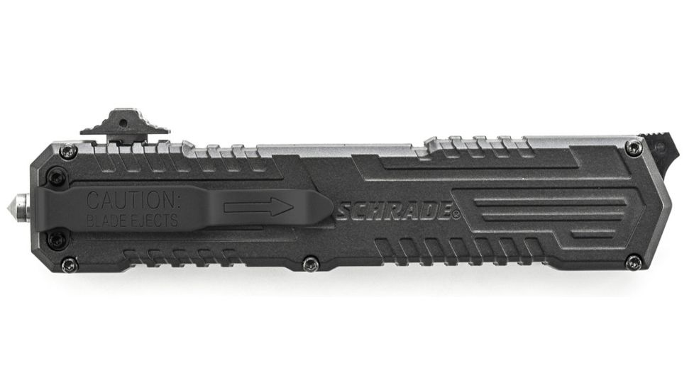 Schrade Viper 3rd Generation Automatic Folding Knife, 3.5in, 4034 Steel, Plain Blade, Black Finish, Black Titanium Nitride Handle, SCHOTF3B