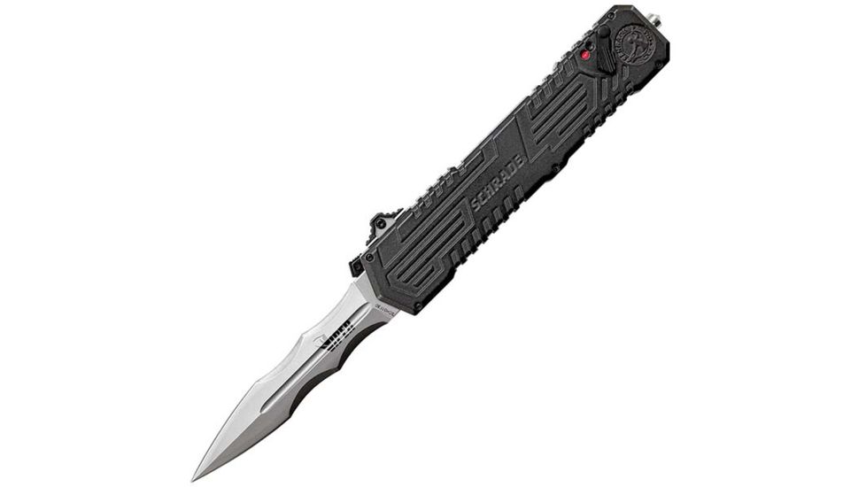 Schrade Viper OTF Assist Folding Knife,3.5in,Aluminum Handle,Double Edge Plain SCHOTF3C, EDEMO1