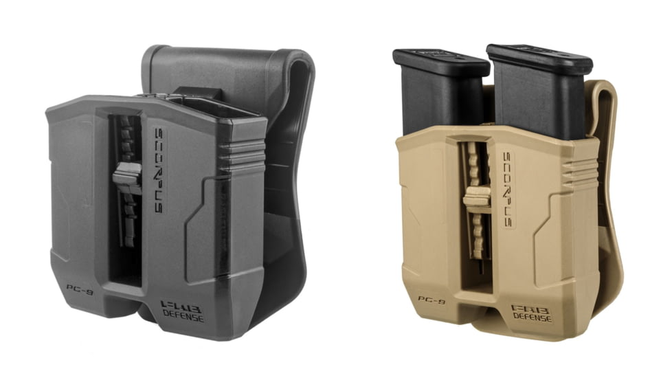 Scorpus Double Magazine Pouch for Holster, Black, Flat Dark Earth