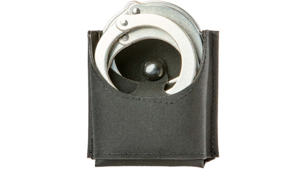 Sentry Double Pouch Open Top Handcuffs, Black, 25NP27BK