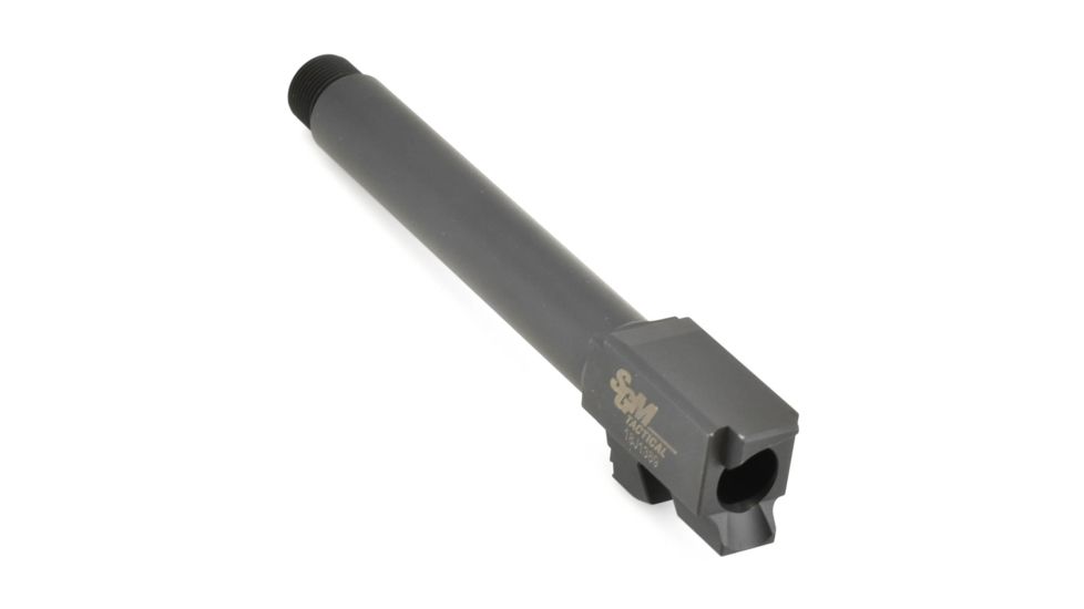 SGM Tactical Glock 17 Compatible Match Barrel Threaded Nitride, Black, SGMTGB17TN