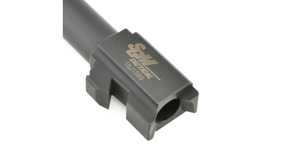 SGM Tactical Glock 17 Compatible Match Barrel Threaded Nitride, Black, SGMTGB17TN