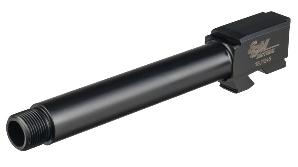SGM Tactical Glock 17 Compatible Match Barrel Threaded Nitride, Black, SGMTGB17TN