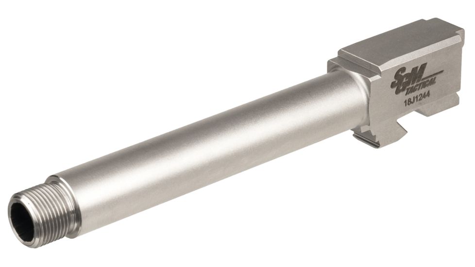 SGM Tactical Glock 17 Compatible Match Barrel Threaded Stainless, Stainless, SGMTGB17TS