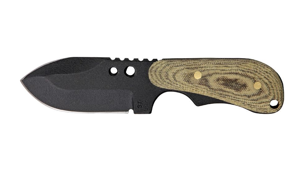 Shadow Tech Backup XL Fixed Knife, 6 3/4in, black powder coated 1095 carbon steel double edge , OD green G-10 handle STK027