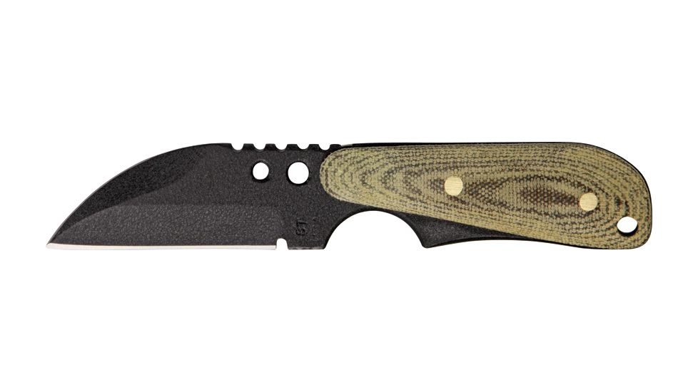 Shadow Tech Raptor 2 Fixed Knife, 1095 high carbon steel modified wharncliff style b, OD green canvas micarta handle STK028