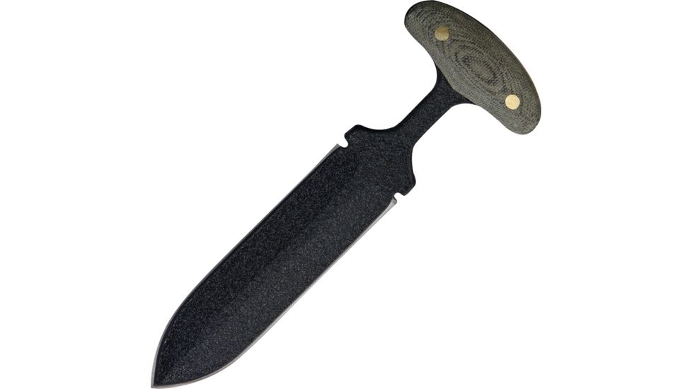 Shadow Tech T-Handle Push Dagg Fixed Blade Knife,5in,High Carbon Steel Dagger Blade,Black Micarta Handle STK105