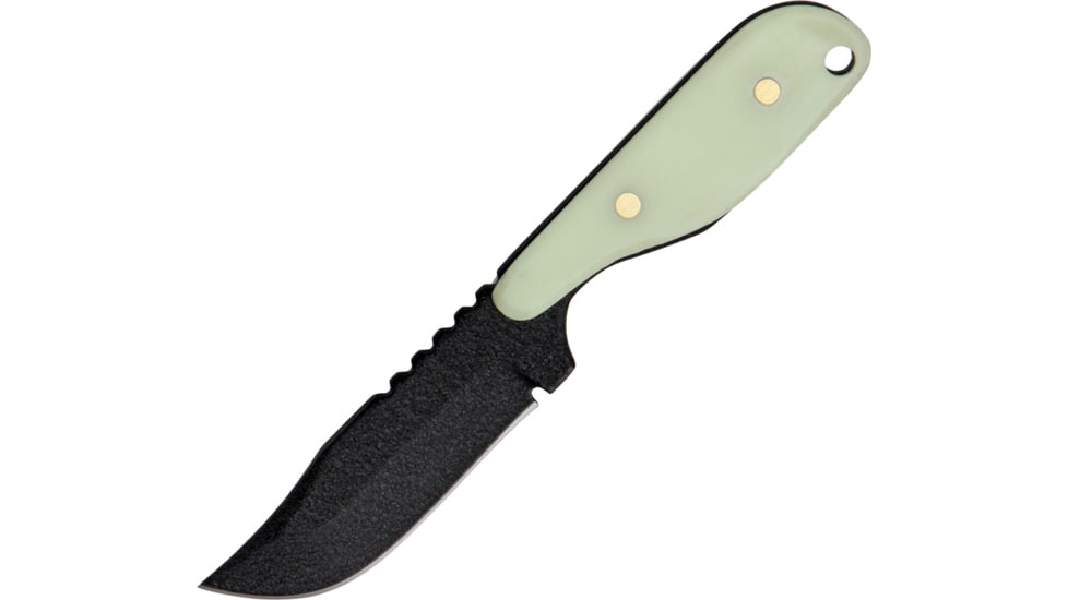 Shadow Tech Talon E Clip Fixed Knife, black powder coated 1095 carbon steel clip blade w, Moonglow handle STK800MG