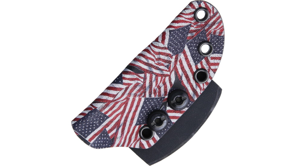 Shadow Tech Talon Lite Knife, 7in Overall, 3in Black Powder Coated 8670 Steel Clip Point Blade, Black Cord Wrapped Handle, American Flag Artwork On Sheath, STK1027