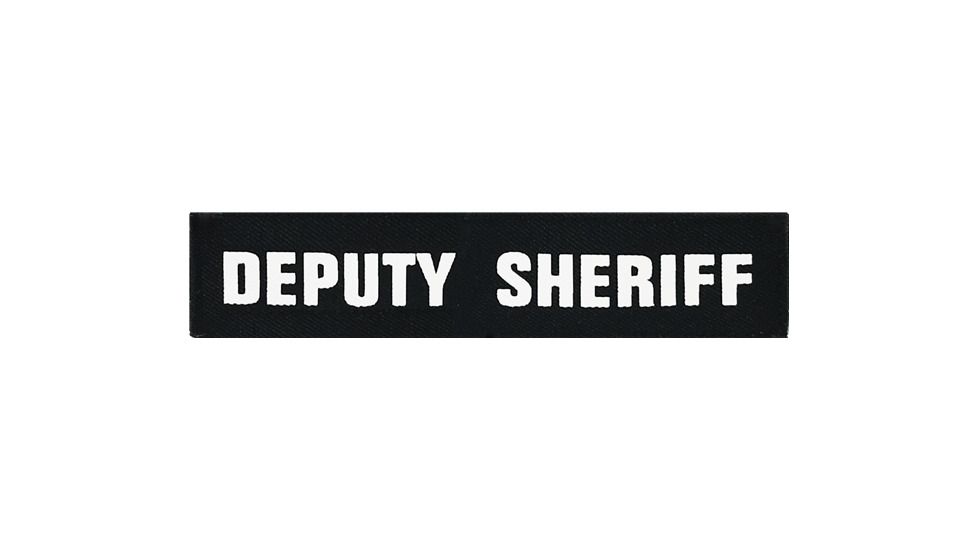 Shellback Tactical Deputy Sheriff ID Placard, Hook Back, 1 x 5in?h, White on Black, One Size Fits Most SBT-X213231A-DSH-WB