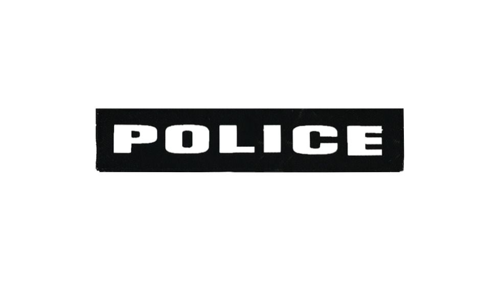 Shellback Tactical Police ID Placard, Hook Back, 1 x 5 inch, White on Black, One Size Fits Most SBT-X213231A-POL-WB