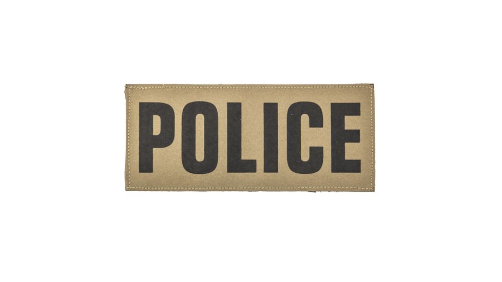 Shellback Tactical Police ID Placard, Hook Back, 2 x 5in?h, Black on Coyote, One Size Fits Most SBT-X213230-POL-BC