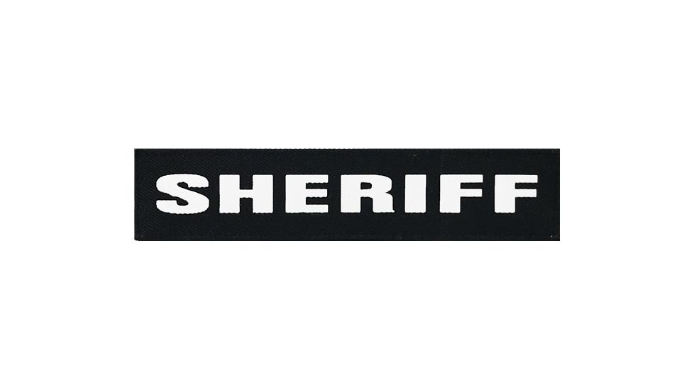 Shellback Tactical Sheriff ID Placard, Hook Back, 1 x 5in?h, White on Black, One Size Fits Most SBT-X213231A-SH-WB