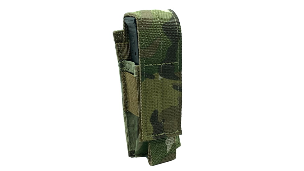 Shellback Tactical Single Pistol Mag Pouch, Molle compatible, Multicam, One Size, SBT-4000-MC