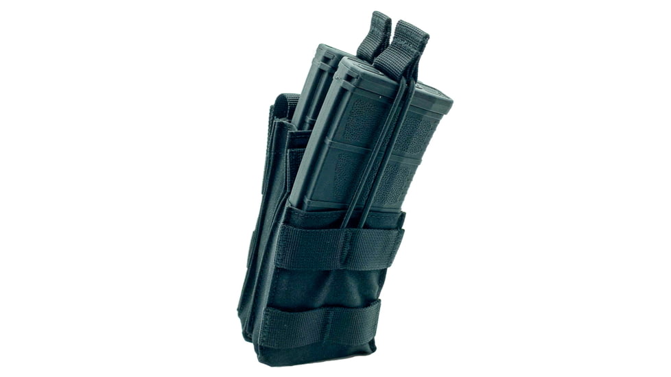 Shellback Tactical Single Stacker Open Top Pouch for Two M4/AR15 Mag, Black, One Size, SBT-1100-BK