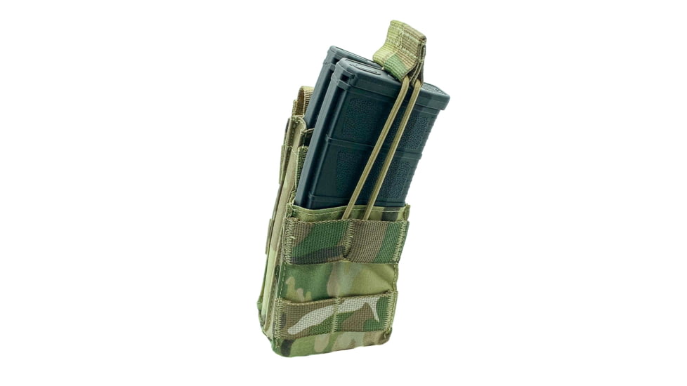 Shellback Tactical Single Stacker Open Top Pouch for Two M4/AR15 Mag, Multicam, One Size, SBT-1100-MC