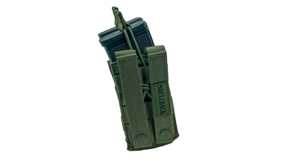 Shellback Tactical Single Stacker Open Top Pouch for Two M4/AR15 Mag, Ranger Green, One Size, SBT-1100-RG