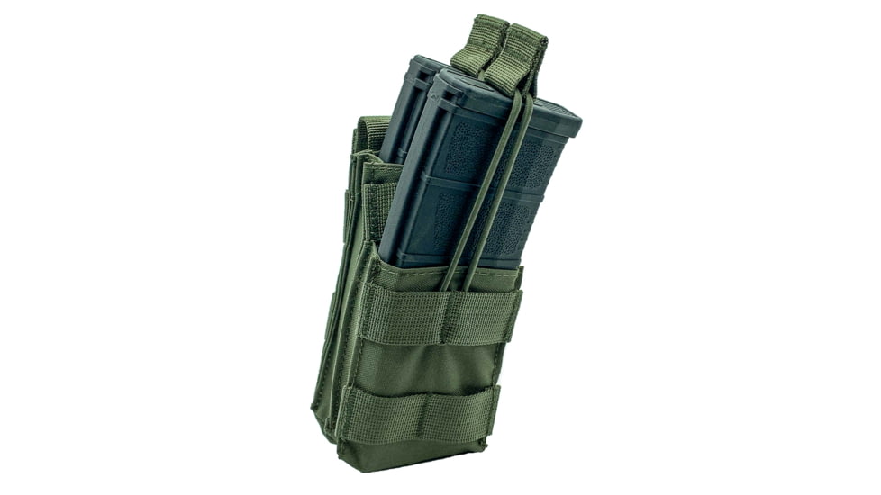 Shellback Tactical Single Stacker Open Top Pouch for Two M4/AR15 Mag, Ranger Green, One Size, SBT-1100-RG