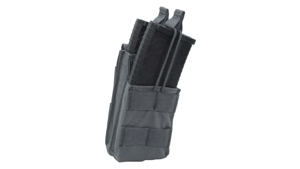 Shellback Tactical Single Stacker Open Top Pouch for Two M4/AR15 Mag, Wolf Grey, One Size, SBT-1100-WG