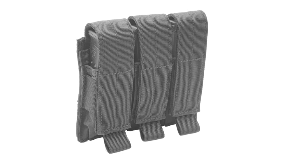 Shellback Tactical Triple Pistol Mag Pouch, Molle compatible, Black, One Size, SBT-6000-BK