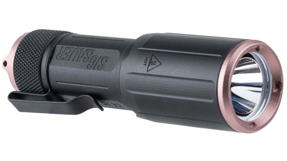 SIG SAUER Foxtrot-EDC ROSE Compact Flashlight, 18350 Lithium-Ion, 1350 Lumens, Black/Rose Gold, SOFEC0RS