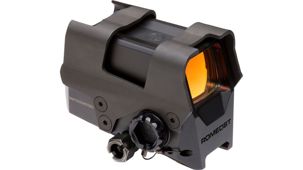 SIG SAUER Romeo8T Red Dot Sight, Ballistic Circle Dot, 0.5 MOA Adj, Side Battery, Hex Bolt Mount, Shroud, Black, NSN N, SOR81002