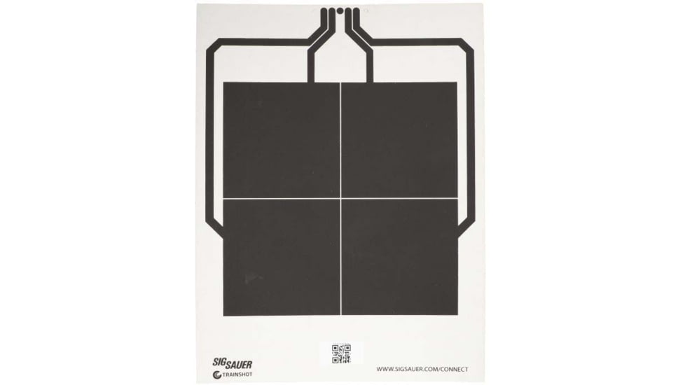 SIG SAUER T300 5-Pack 4 Square Targets, Black, SC-T356