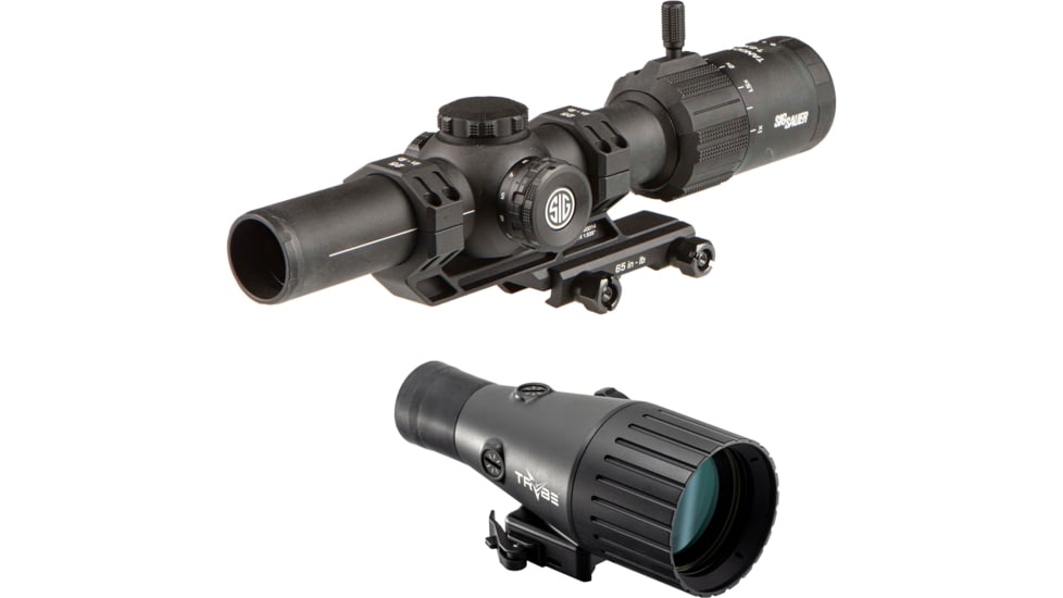 Sig Sauer Tango MSR LPVO Rifle Scope, 1-6x24mm, 30mm Tube, Second Focal Plane, Illuminated BDC6 Reticle and TRYBE Optics Enhancer Rifle Scope Magnification Quadrupler