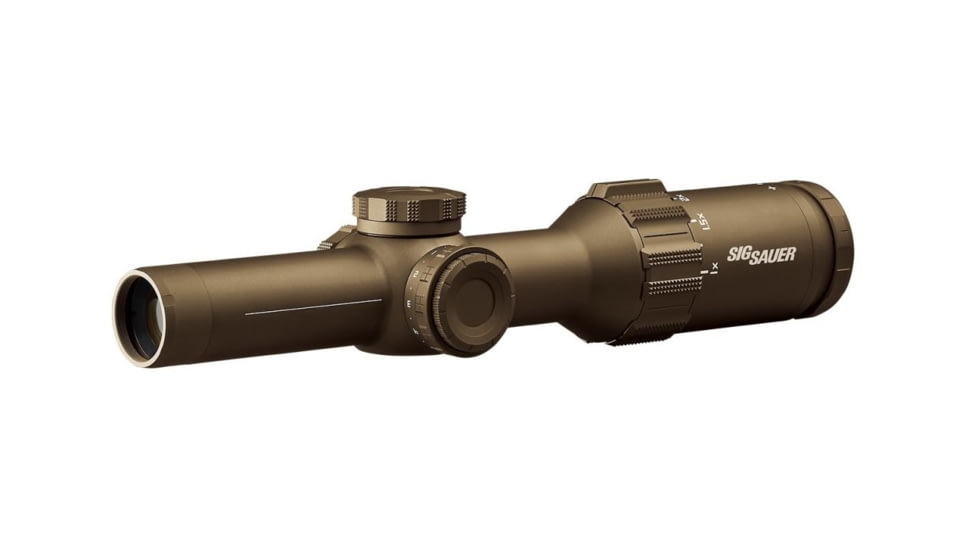 SIG SAUER TANGO6T Rifle Scope, 1-6x24mm, 30 mm Tube, SFP, FL-6 Hellfire Illuminated Reticle, Flat Dark Earth, SOT61230