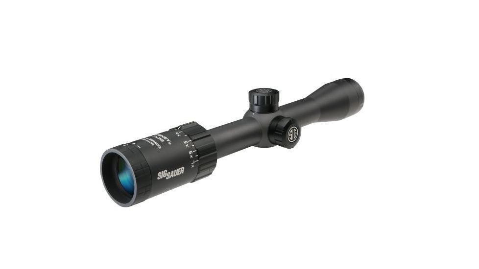 SIG SAUER Whiskey3 2-7x32mm Rifle Scope 1 inch Tube, Second Focal Plane, Black, Quadplex Reticle, MOA, SOW32201