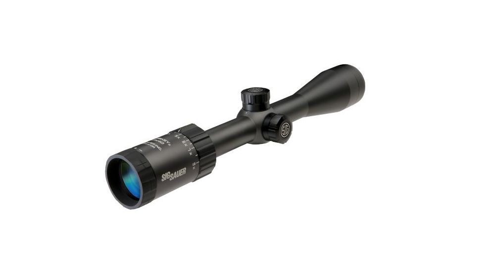 SIG SAUER Whiskey3 3-9x40mm Rifle Scope 1 inch Tube, Second Focal Plane, Black, BDC-1 Standart Quadplex Reticle, MOA, SOW33204