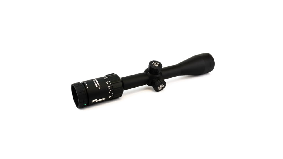 SIG SAUER Whiskey3 3-9x40mm Rifle Scope 1 inch Tube, Second Focal Plane, Black, Quadplex Reticle, MOA, SOW33202