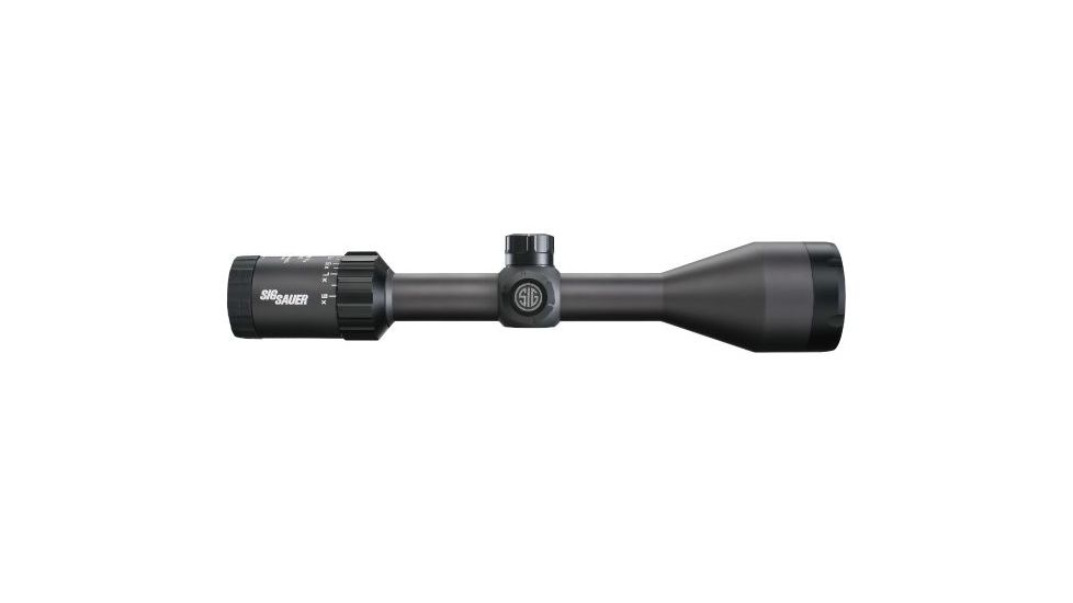 SIG SAUER Whiskey3 3-9x50mm Rifle Scope 1 inch Tube, Second Focal Plane, Black, BDC-1 Quadplex Reticle, MOA, SOW33203