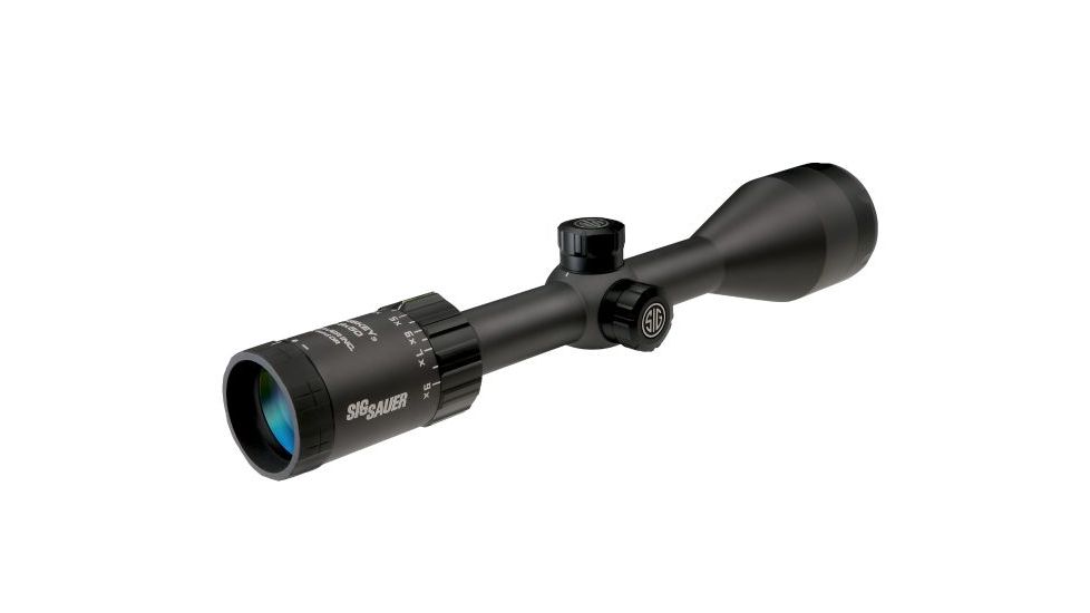 SIG SAUER Whiskey3 3-9x50mm Rifle Scope 1 inch Tube, Second Focal Plane, Black, BDC-1 Quadplex Reticle, MOA, SOW33203