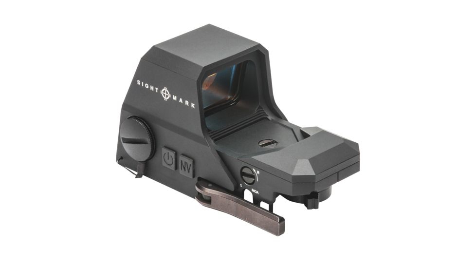 SightMark Ultra Shot Open 1x 33x24mm Reflex Red Dot Sight (A-Spec), 5 MOA dot, 3 MOA dot with 50 MOA circle, 3 MOA dot with 50 MOA crosshair, 3 MOA dot with 30 MOA circle/crosshair (subtensions total 50 MOA) Black, SM26032