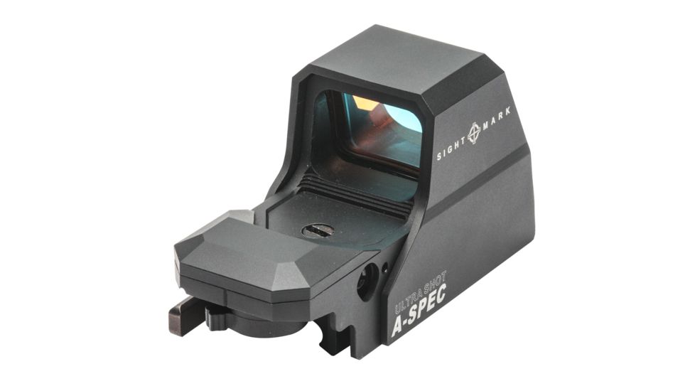 SightMark Ultra Shot Open 1x 33x24mm Reflex Red Dot Sight (A-Spec), 5 MOA dot, 3 MOA dot with 50 MOA circle, 3 MOA dot with 50 MOA crosshair, 3 MOA dot with 30 MOA circle/crosshair (subtensions total 50 MOA) Black, SM26032