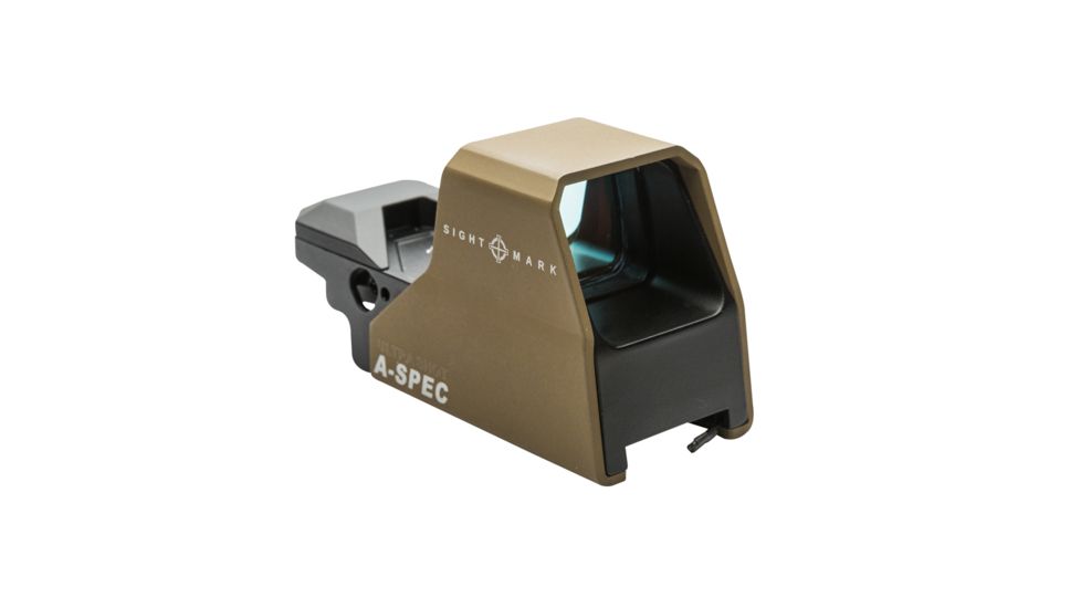 SightMark Ultra Shot Open 1x 33x24mm Reflex Red Dot Sight (A-Spec), 5 MOA dot, 3 MOA dot with 50 MOA circle, 3 MOA dot with 50 MOA crosshair, 3 MOA dot with 30 MOA circle/crosshair (subtensions total 50 MOA) Dark Earth, SM26032DE